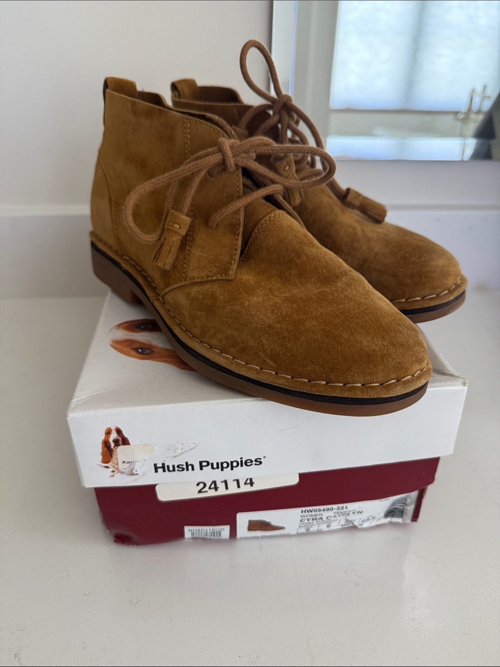 Hush Puppies Suede Boots - Tan